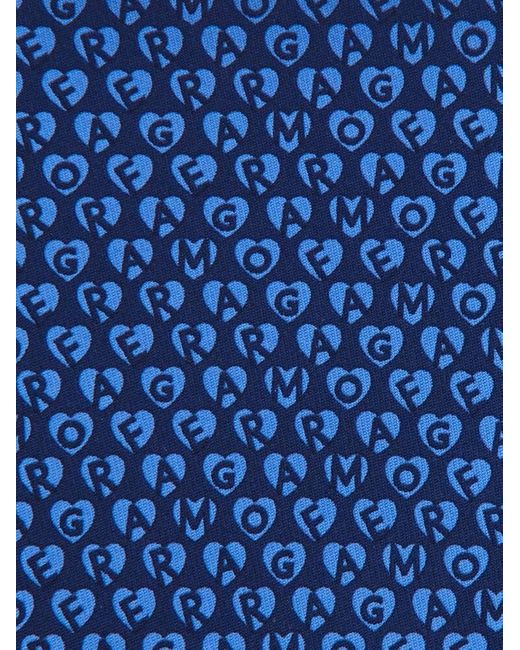 Ferragamo Herren Seidenkrawatte mit Stempel-Print in Blue für Herren