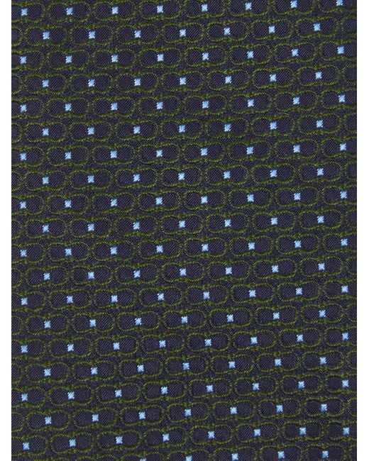 Ferragamo Black Double Gancini Silk Jacquard Tie for men