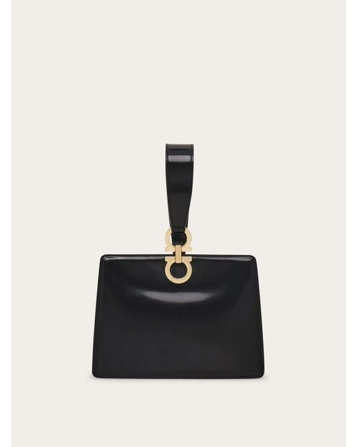 Ferragamo Black Gancini Mini Clutch