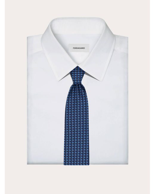 Ferragamo Blue Pegasus Jacquard Tie for men