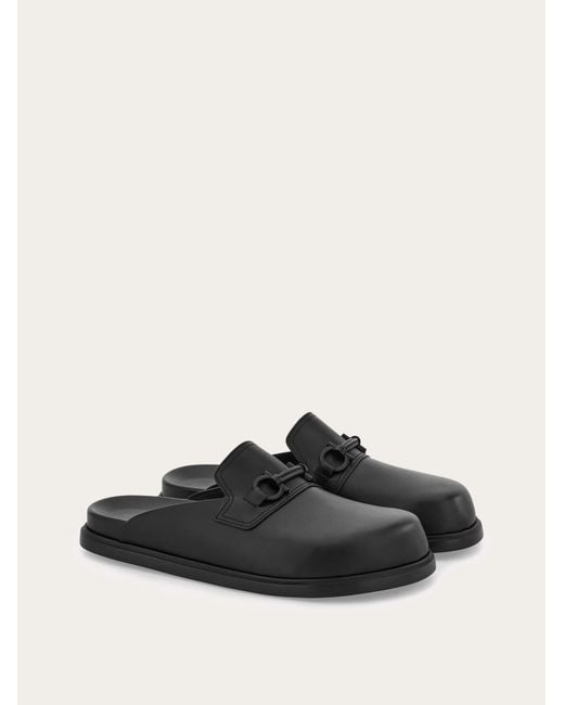 Ferragamo White Gancini Ornament Mule for men