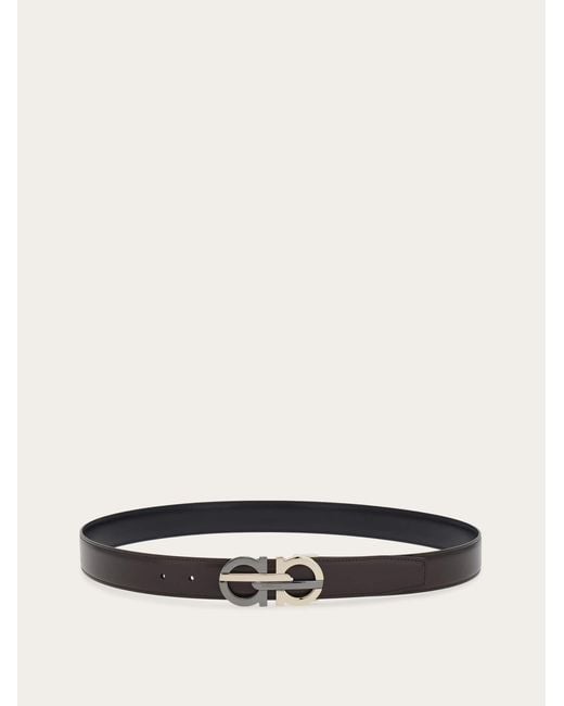 Ferragamo White Reversible And Adjustable Gancini Belt for men