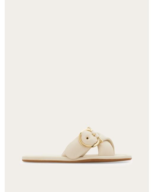 Ferragamo Natural Gancini Ornament Slide