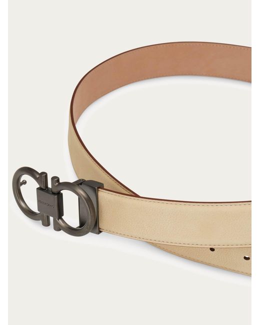 Ferragamo Natural Adjustable Gancini Belt for men