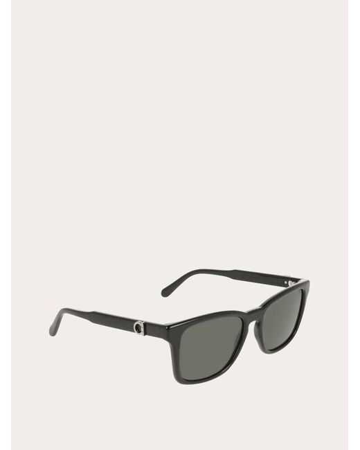 Ferragamo Gray Rectangular Frame Sunglasses for men