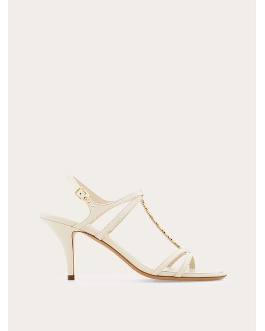 Ferragamo Natural Vara Chain T-Strap Sandal