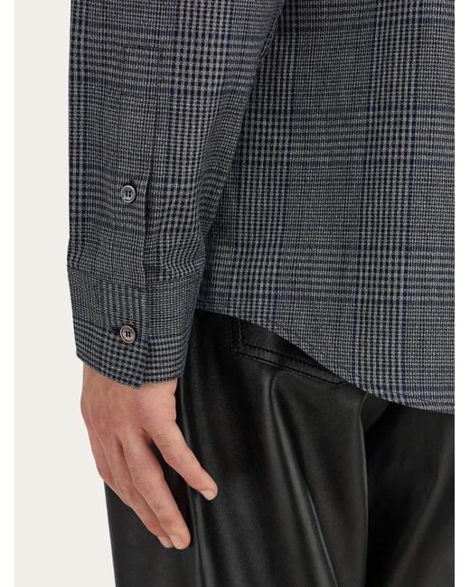 Uomo Camicia A Quadri di Ferragamo in Gray da Uomo