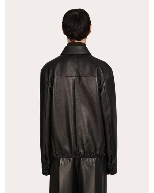 Ferragamo Black Deerskin Blouson for men