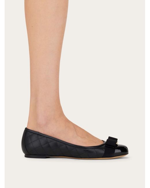 Ferragamo White Varina Ballet Flat