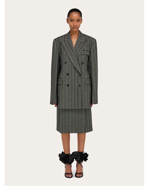 Donna Gonna Con Doppio Spacco di Ferragamo in Gray
