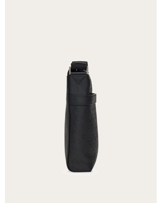 Ferragamo Black Monogram Messenger Bag for men