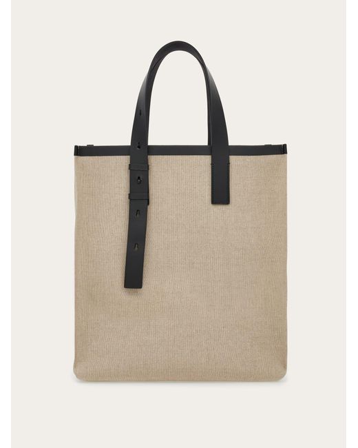 Ferragamo Natural Tote Bag Con Firma for men
