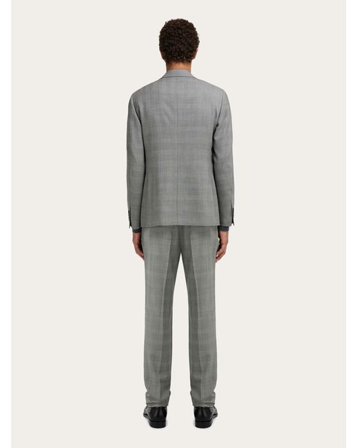 Ferragamo Gray Prince Of Wales Check Suit for men