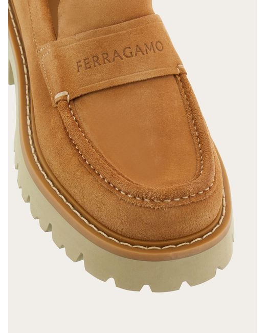 Ferragamo Natural Chunky Loafer With Bold Sole for men