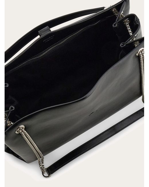Ferragamo Black Mia Tote Bag (L)
