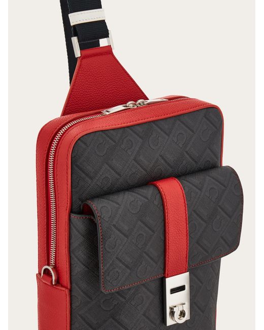 Ferragamo Black Single-Strap Backpack for men