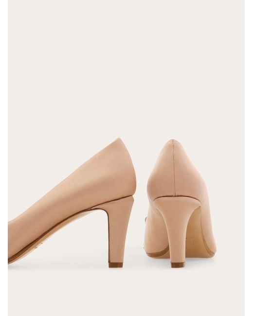 Ferragamo Natural Vara Bow Pump With Crystals