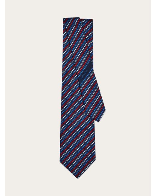 Ferragamo Blue Dots Jacquard Tie for men