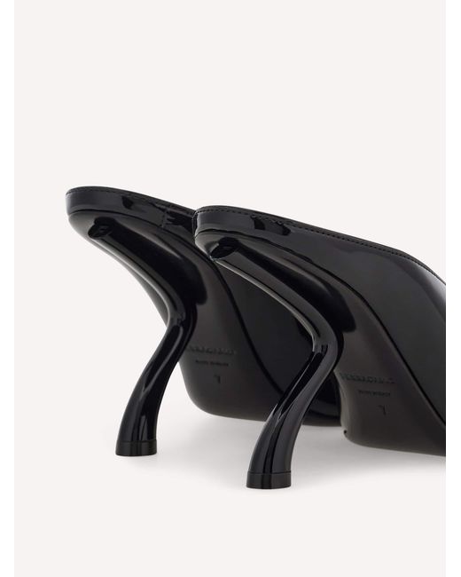 Ferragamo Black S-Shaped Heel Mule