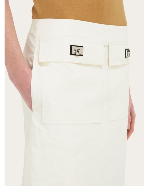 Ferragamo White Long Skirt