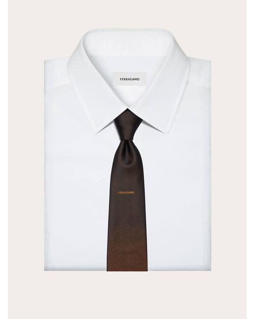 Ferragamo Brown Nuanced Silk Jacquard Tie for men