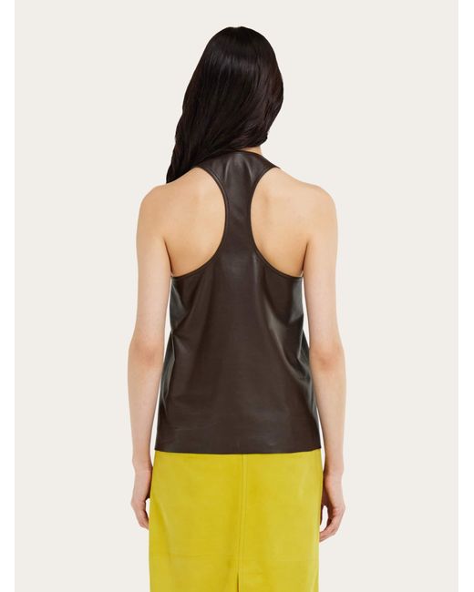Ferragamo Black Nappa Racer Back Vest