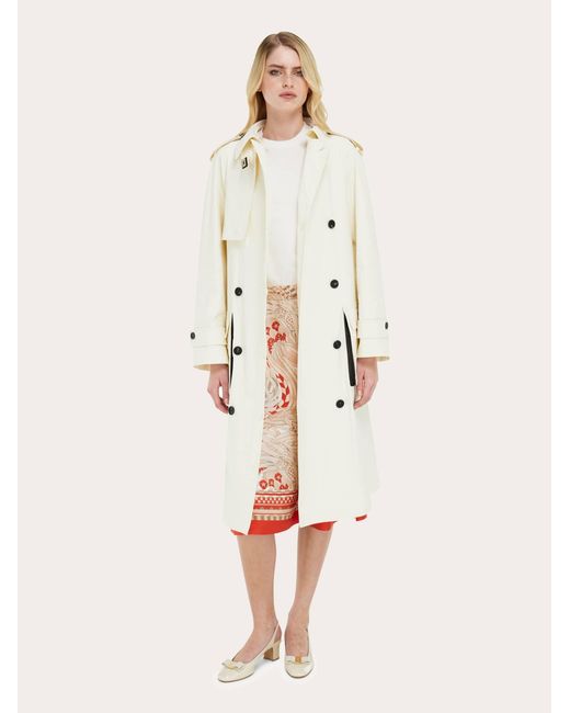 Ferragamo White Rooster Print Long Skirt