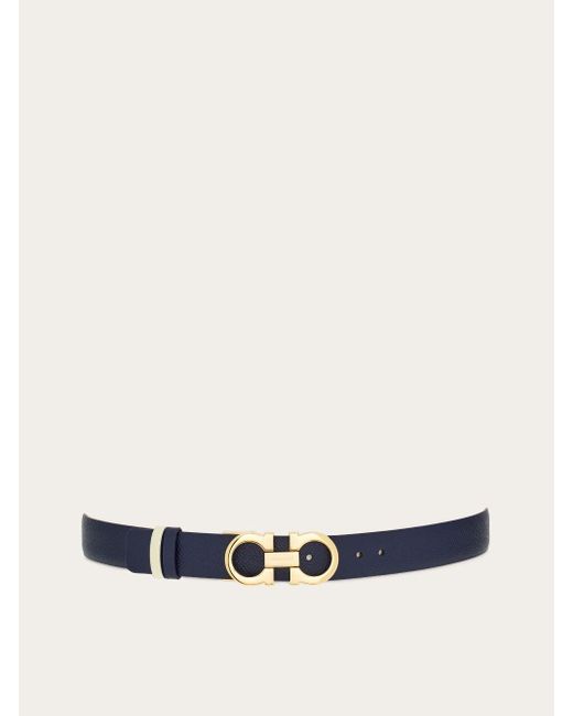 Ferragamo Reversible And Adjustable Gancini Belt in White Lyst