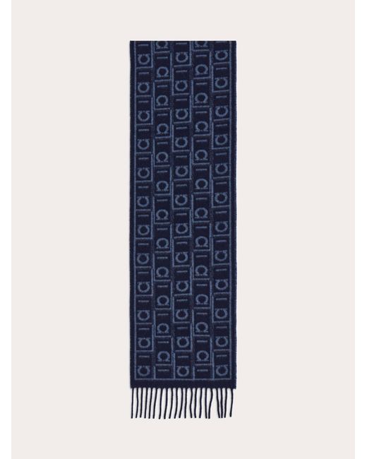 Uomo Sciarpa Monogram di Ferragamo in Blue da Uomo