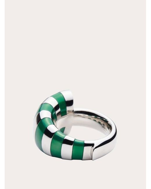 Ferragamo Green Damen Zweifarbiger-Ring – Größe 52