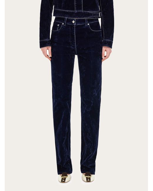 Ferragamo Blue Five Pocket Trouser