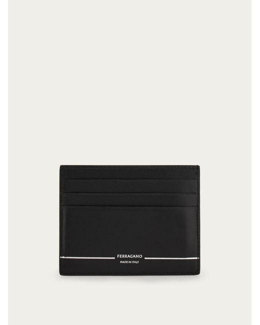 Ferragamo Black Gancini Credit Card Holder for men