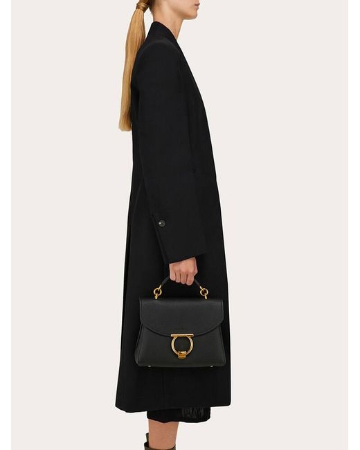 Ferragamo Black Gancini Top Handle