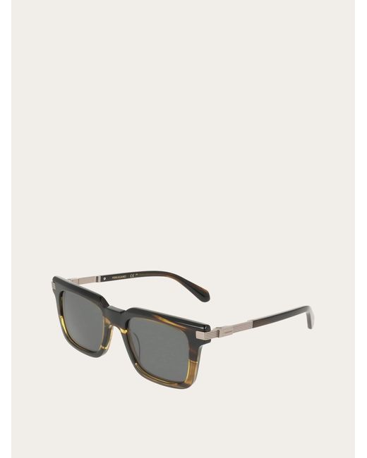 Ferragamo Gray Rectangular Frame Sunglasses for men