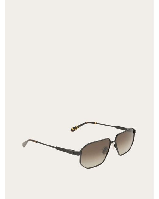 Ferragamo Natural Rectangular Frame Sunglasses for men