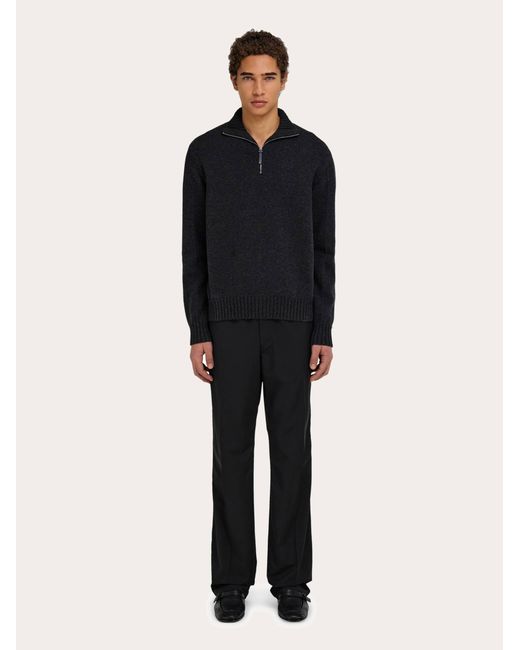 Ferragamo Blue High Neck Cashmere Pullover for men