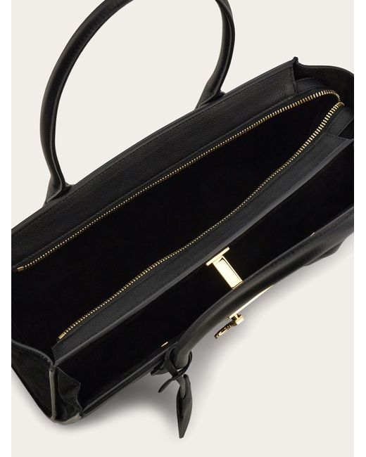 Ferragamo Black New Studio Soft Bag East West (M)