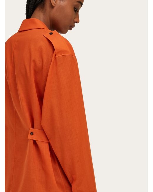 Ferragamo Orange Deconstructed Blazer