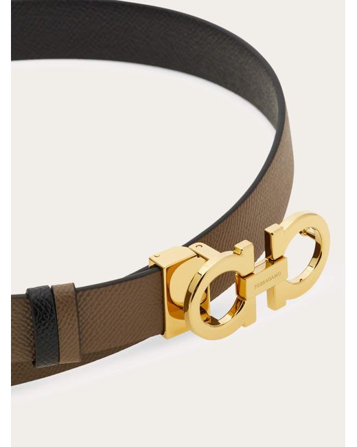 Ferragamo Natural Reversible And Adjustable Gancini Belt