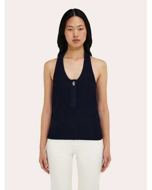 Ferragamo Blue Knitted Top