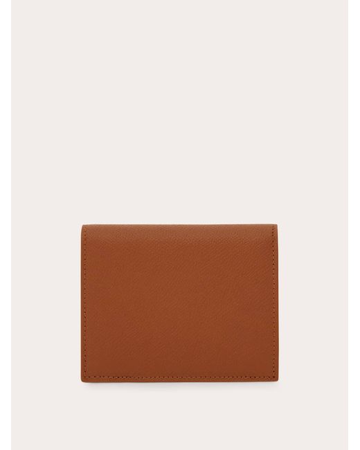 Ferragamo Brown Gancini Compact Wallet
