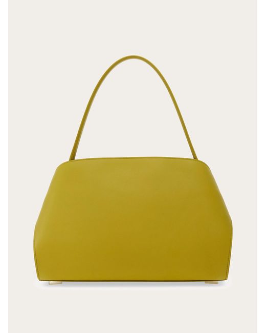 Donna Borsa A Spalla Hug Soft Bicolore (M) di Ferragamo in Yellow