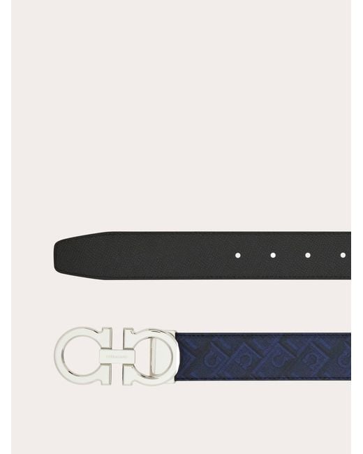 Ferragamo White Reversible And Adjustable Gancini Belt for men