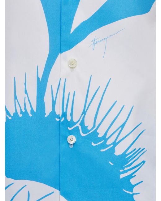 Ferragamo Herren Bowling-Hemd mit Venus-Print in Blue für Herren