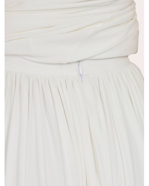Ferragamo White Longline Draped Skirt