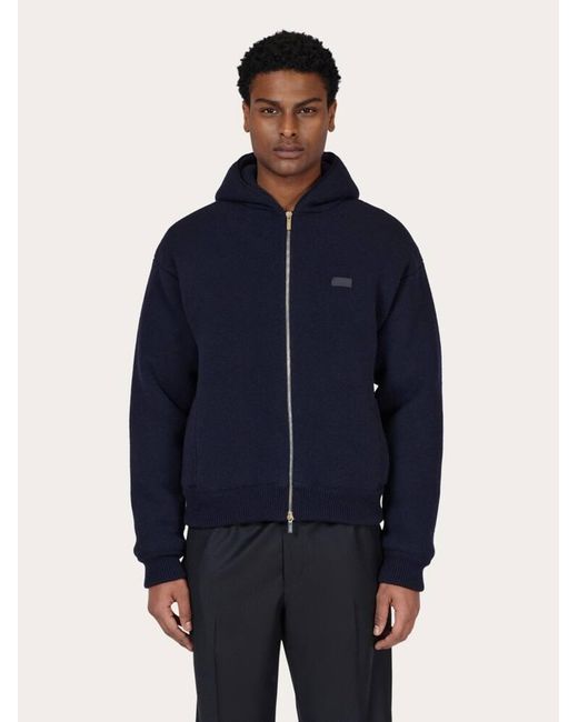 Ferragamo Blue Wool Blouson for men