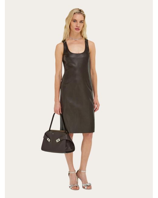 Ferragamo Black Hug Soft Shoulder Bag (M)