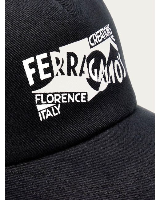 Ferragamo Black Baseball Cap With Logo for men
