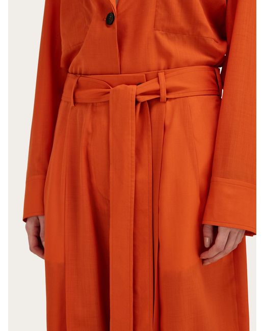 Ferragamo Orange Barrel-Leg Trousers