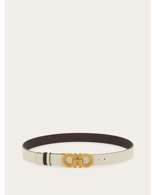 Ferragamo Natural Reversible And Adjustable Gancini Belt